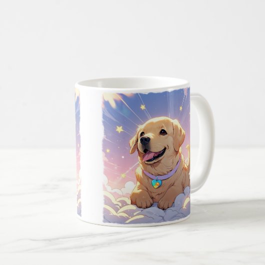 Kawaii Labrador Retriever sky & stars Kaffeetasse (VorderseiteRechts)