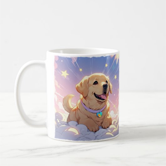 Kawaii Labrador Retriever sky & stars Kaffeetasse (Links)