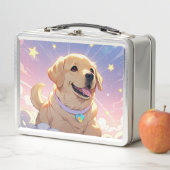 Kawaii Labrador Retriever sky & stars Metall Brotdose (Beispiel)