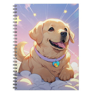 Kawaii Labrador Retriever sky & stars Notizblock