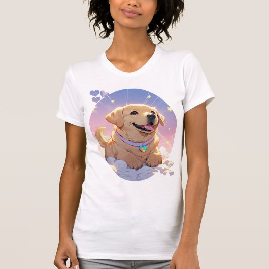 Kawaii Labrador Retriever sky & stars T-Shirt (Vorderseite)