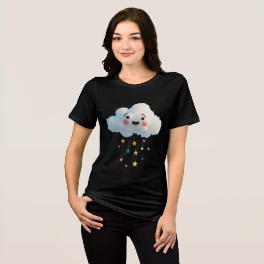 Kawaii Lächelnder Cloud-T - Shirt - Niedlicher Clo (Vorderseite voll)