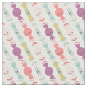 Kawaii lächelt Candy All-Over-Muster Stoff (Nahaufnahme)