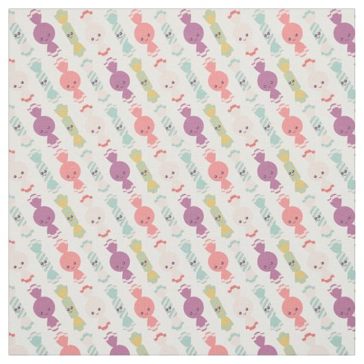 Kawaii lächelt Candy All-Over-Muster Stoff (Muster)