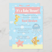 Kawaii laden Unterwasserthema-Babyparty ein Einladung (Vorne/Hinten)