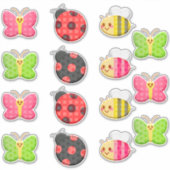 Kawaii Ladybug Butterfly Bumble Bee Insect Aufkleber (Vorderseite)