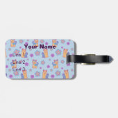 Kawaii lange und kurze Haar Yorkie Cartoon-Hunde Gepäckanhänger (Rückseite horizontal)