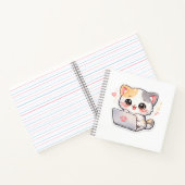 Kawaii Laptop Katzen Notizbuch | Süße Chibi Kitty  (Innenseite)