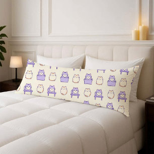 Kawaii Lavendel Chonky Katzen Pastell Körper Kisse Seitenschläferkissen