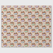 Kawaii Lebkuchen-Crew Geschenkpapier (Flach)