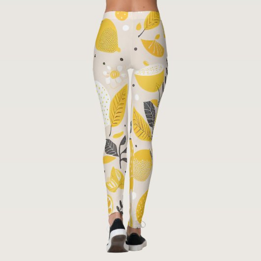 Kawaii Lemon Pattern Leggings (Rückseite)