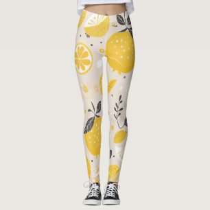 Kawaii Lemon Pattern Leggings