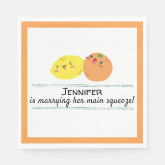 Kawaii Lemon und Orange Citrus Theme Brautparty Serviette