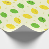 Kawaii Lemons & Limes Geschenkpapier (Ecke)