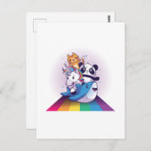 Kawaii LGBT Animal Unicorn Panda Cat Shark Rainbow Postkarte (Vorne/Hinten)