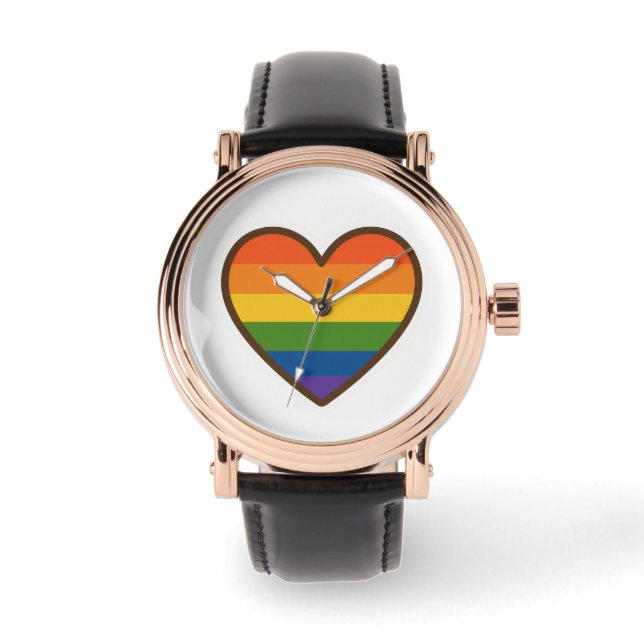 Kawaii LGBTQ+ Primer Herzschlag Armbanduhr (Vorderseite)