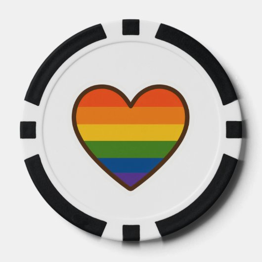 Kawaii LGBTQ+ Primer Herzschlag Pokerchips (Vorderseite)