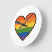 Kawaii LGBTQ+ Primer Herzschlag Runde Wanduhr (Winkel)