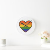 Kawaii LGBTQ+ Primer Herzschlag Runde Wanduhr (Zuhause)