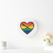 Kawaii LGBTQ+ Primer Herzschlag Runde Wanduhr (Zuhause)