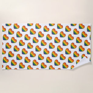 Kawaii LGBTQ+ Primer Herzschlag Strandtuch