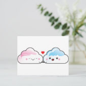 Kawaii Liebe Clouds Postkarte (Stehend Vorderseite)