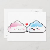 Kawaii Liebe Clouds Postkarte (Vorne/Hinten)