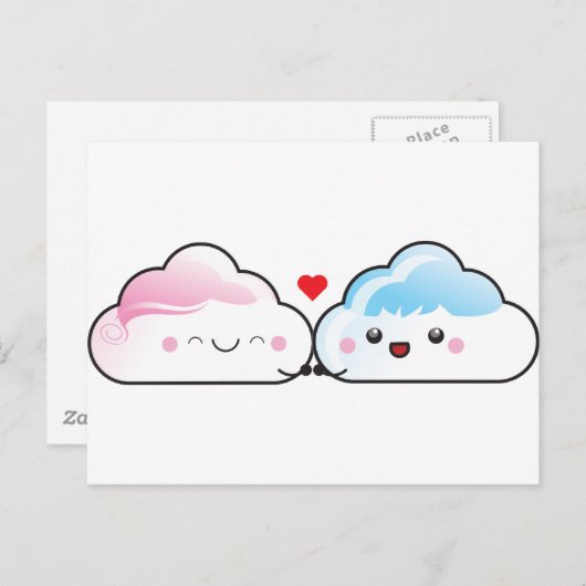 Kawaii Liebe Clouds Postkarte (Vorne/Hinten)