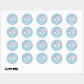 Kawaii Liebe Dolphins Runder Aufkleber (Blatt)