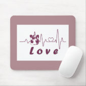 Kawaii Liebe Unicorn Heartbeat Mousepad (Mit Mouse)