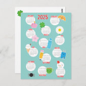 Kawaii Life 2025 Kalender Postkarte (Vorne/Hinten)