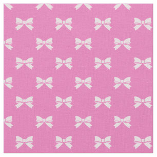 Kawaii Light Pink Bows on Dark Pink Stoff