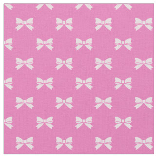 Kawaii Light Pink Bows on Dark Pink Stoff