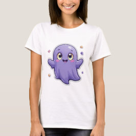 Kawaii Lila Ghost T - Shirt Niedlich & Spooky