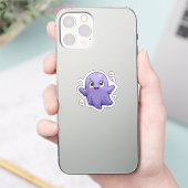 Kawaii Lila Ghost Vinyl Sticker Niedlich Spooky (Telefon)