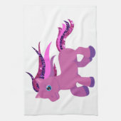 Kawaii lila Pony Geschirrtuch (Vertikal)