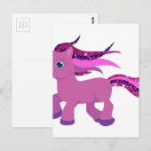 Kawaii lila Pony Postkarte (Vorne/Hinten)