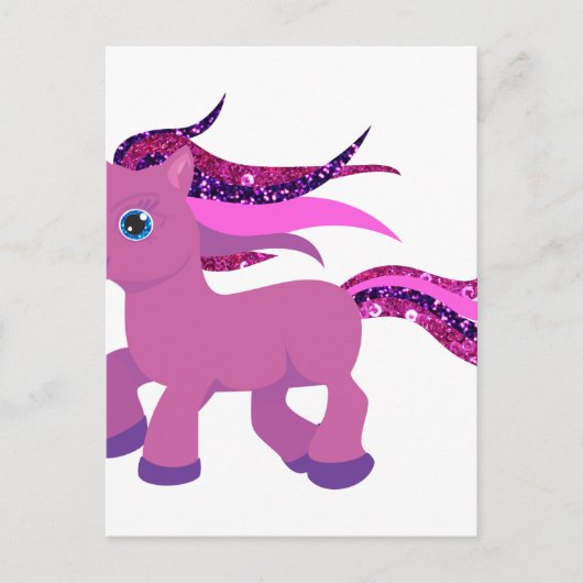 Kawaii lila Pony Postkarte (Vorderseite)