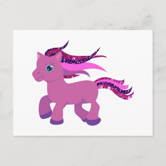 Kawaii lila Pony Postkarte (Vorderseite)