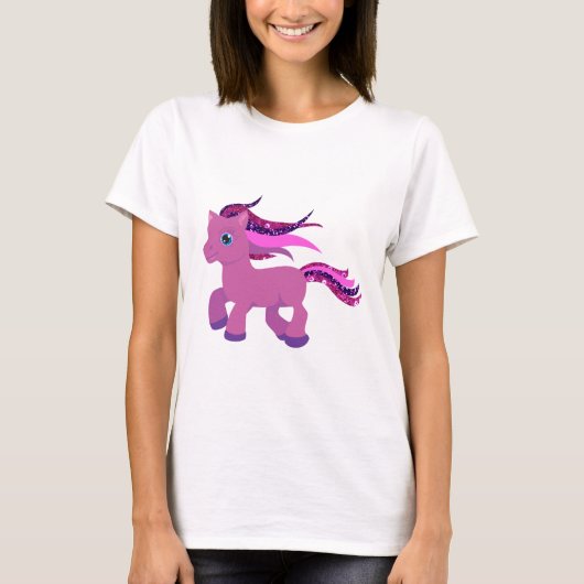 Kawaii lila Pony T-Shirt (Vorderseite)