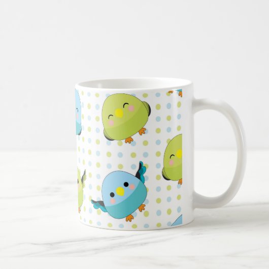 Kawaii Lineolated Parakeet-Tasse Kaffeetasse (Rechts)