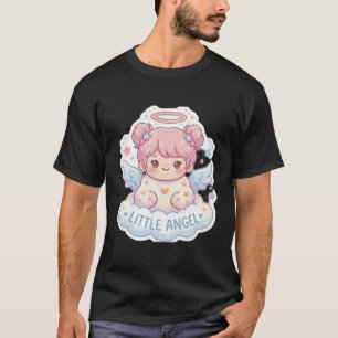 Kawaii Little Angel Chibi Ästhetik Schwarzes T-Shi T-Shirt