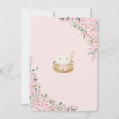 Kawaii Little Dumpling Cherry Blossoms Babydusche Dankeskarte (Rückseite)