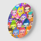 Kawaii Little Monsters Baby  Große Wanduhr (Winkel)
