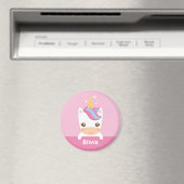 Kawaii Little Unicorn Girls Personalisiert Magnet (In Situ (Geschirrspüler))