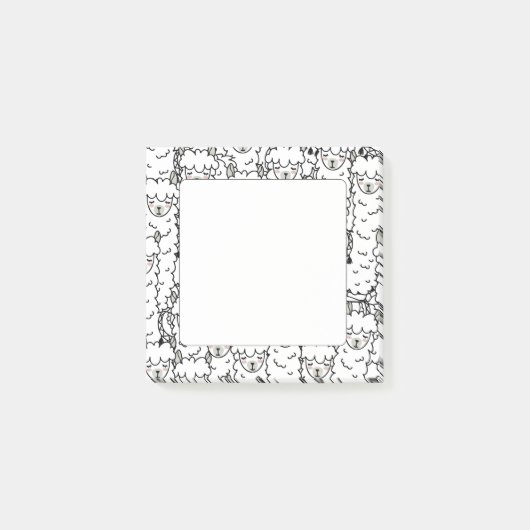Kawaii Llama Pattern Post-it Klebezettel (Vorderseite)