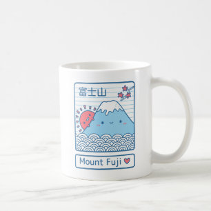 Kawaii Love Mount Fuji Japan Doodle Kaffeetasse