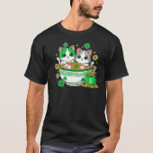 Kawaii Lucky Cats Ramen St Patricks Day Art T-Shirt (Vorderseite)