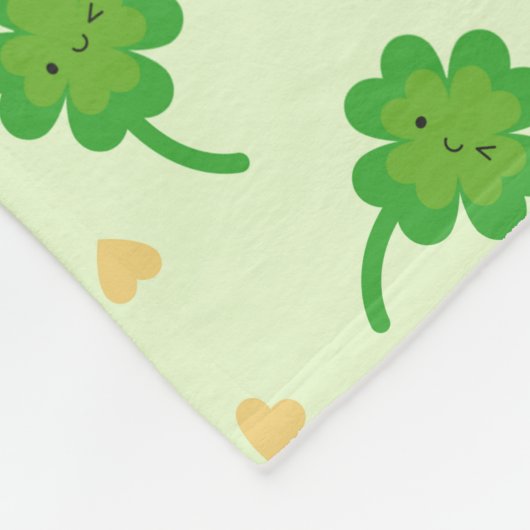 Kawaii Lucky Clover Fleecedecke (Ecke)