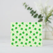 Kawaii Lucky Clover Postkarte (Stehend Vorderseite)